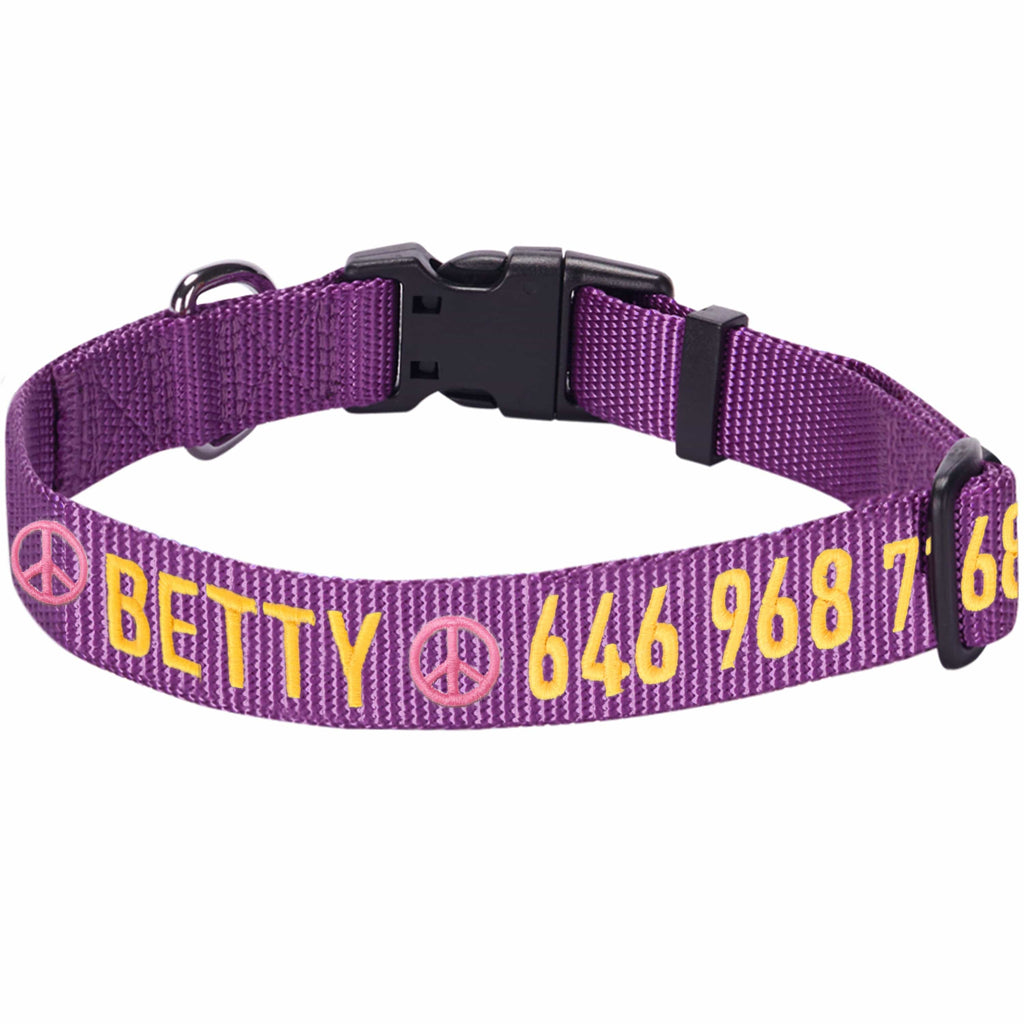 Customized Green Pet Dog Collar Rope Set Dark Purple Thread