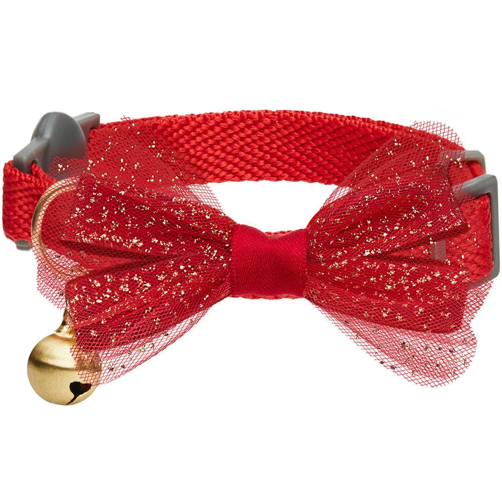 Cat Collar DOGS & CATS & CO. The Classic Chic Solid Cat Collar Fiery Red / 9"-13" Neck