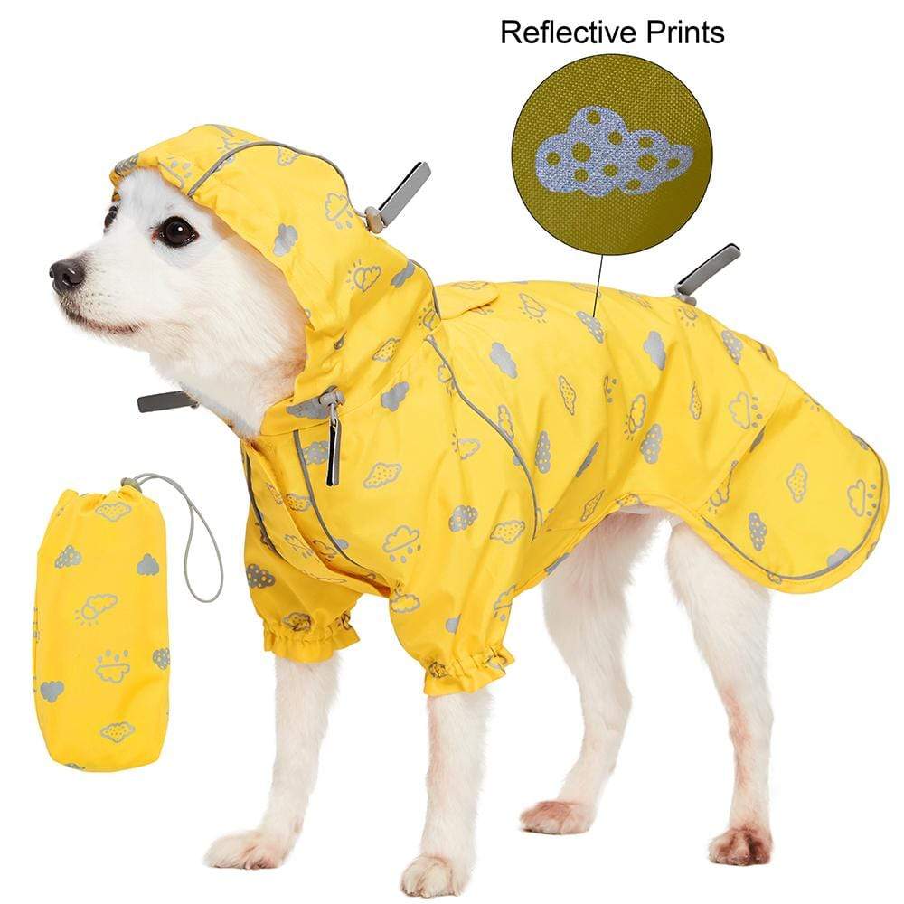 Dog Raincoat for Small Dogs Waterproof and Windproof pet Raincoat with  Adjustable Hood Small Dog Rain Jacket with Safety Reflective Piping for  Small