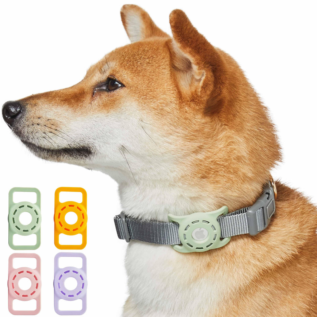 Blueberry Pet 4 Pack AirTag Pet Collar Holders