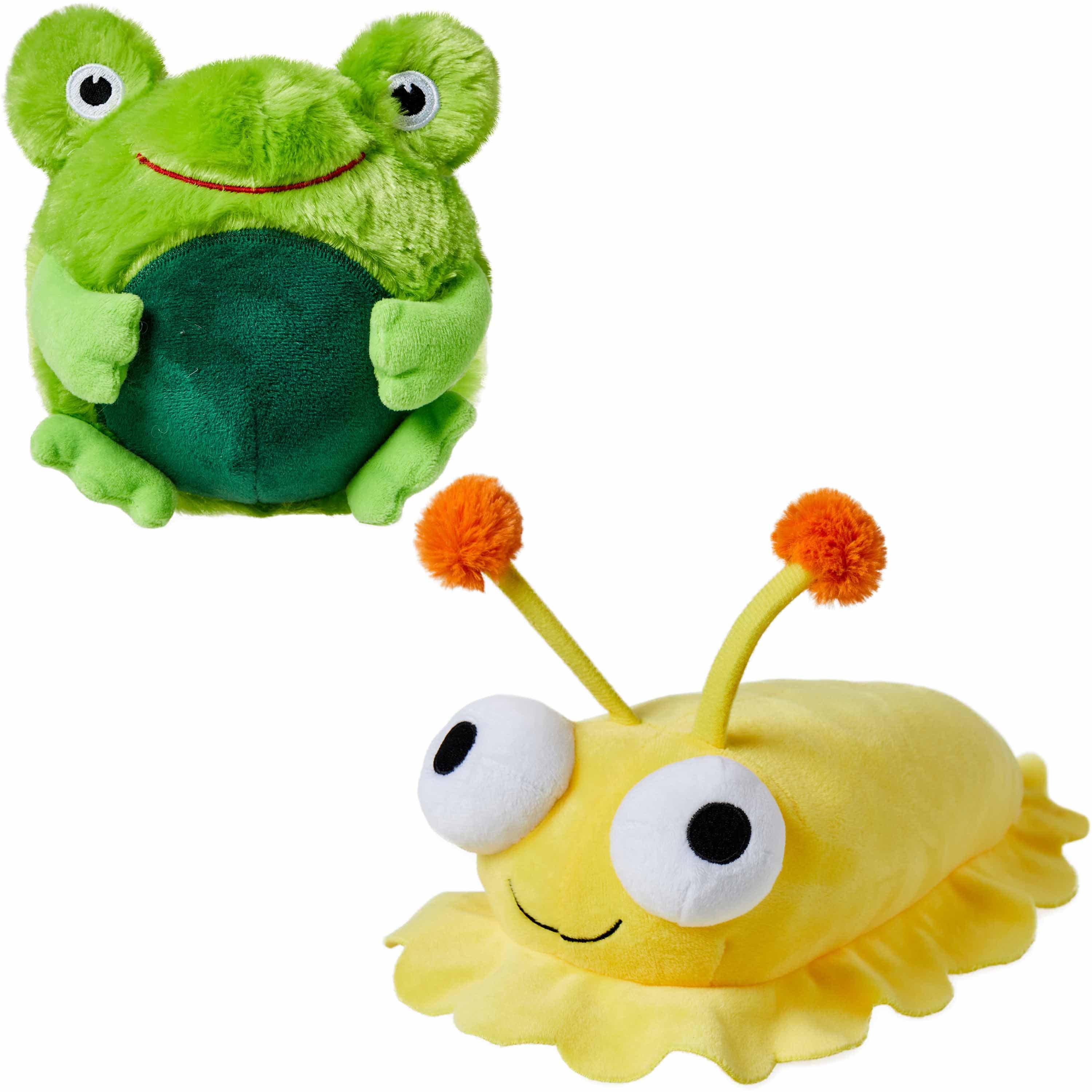 2 Pack 12 Slug 6 Frog Squeaky Plush Dog Chew Toy for Puppies Durable Dog Interactive Toys