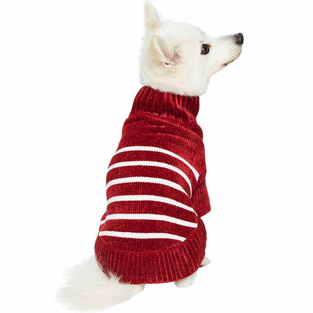 Blueberry Pet Cozy Soft Chenille Classy Striped Dog Sweater