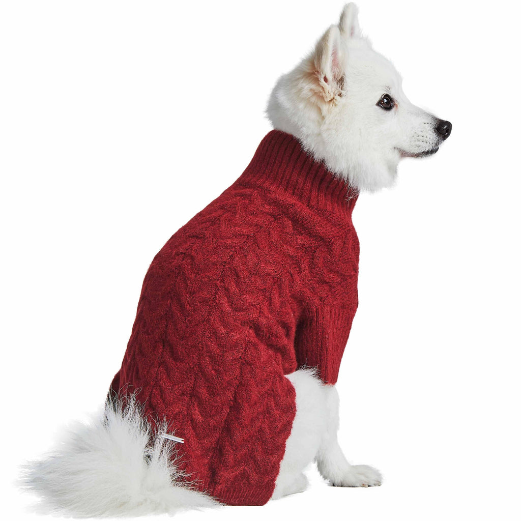 Blueberry Pet Fuzzy Textured Knit Dog Sweater, Turtle-neck