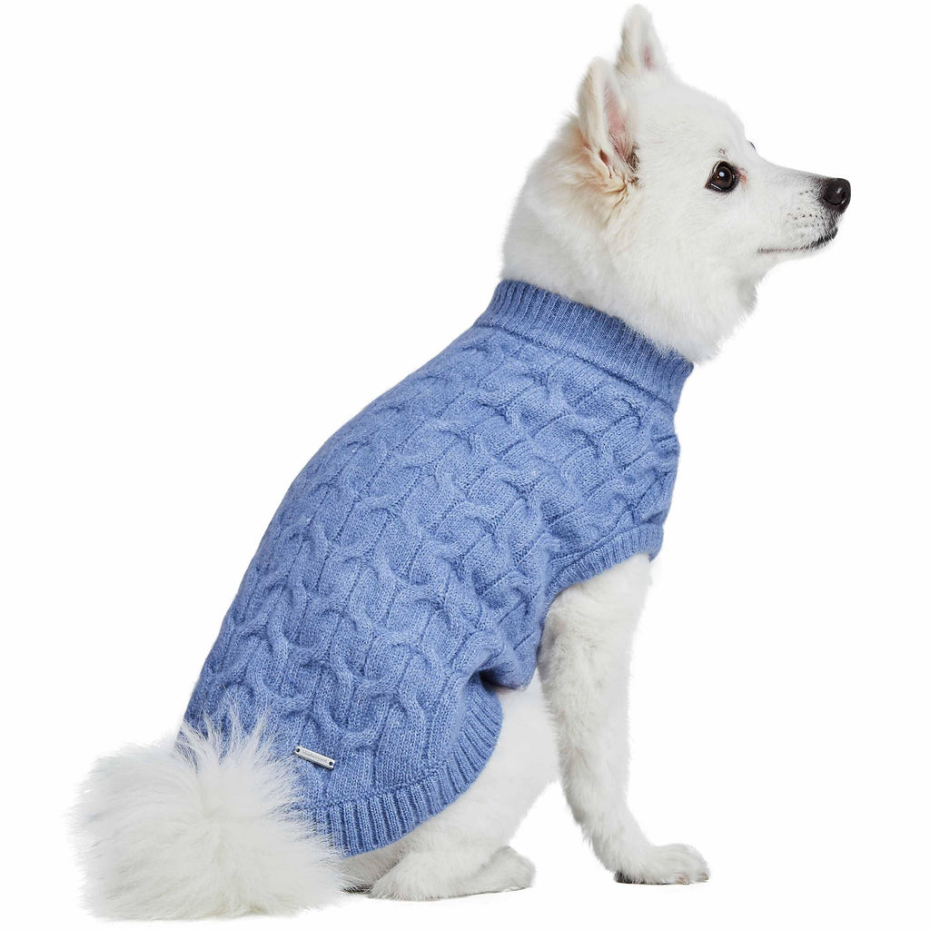 Blueberry Pet Wool Blend Cable Knit Dog Sweater