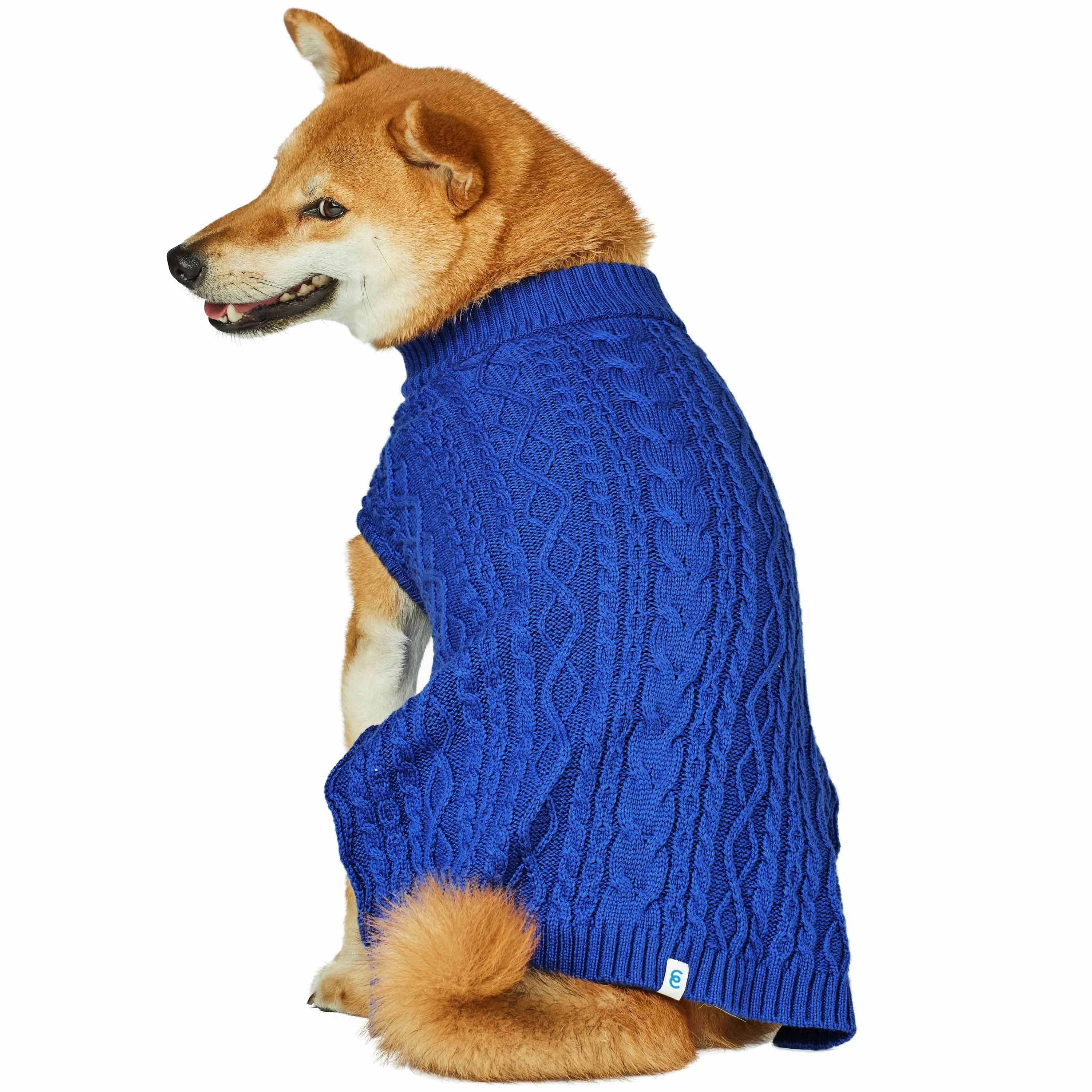 Blueberry Pet Wool Blend Cable Knit Dog Sweater