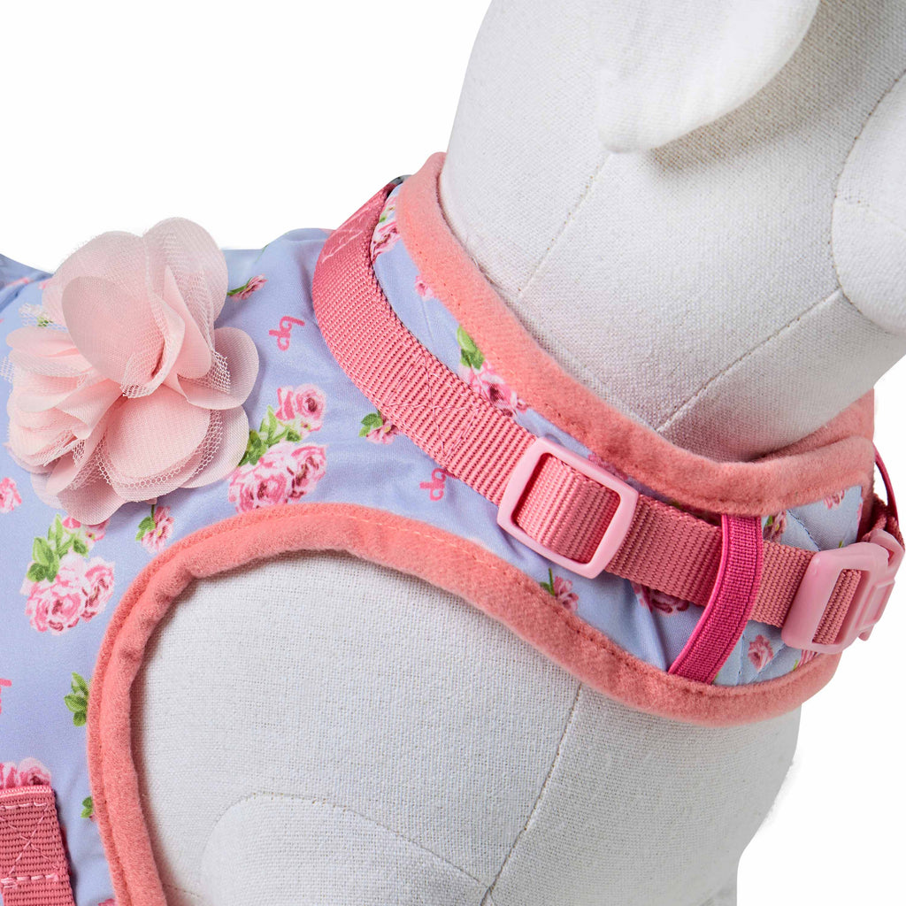 Pink Rose Harness Dress with Matching Leash