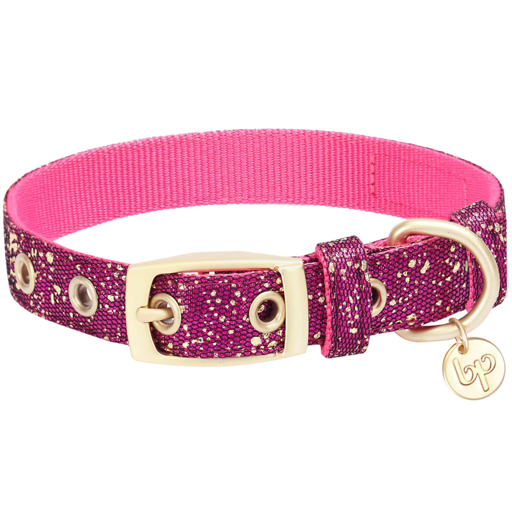 Blueberry Pet Floral Lace Dog Collar, Pink, Medium