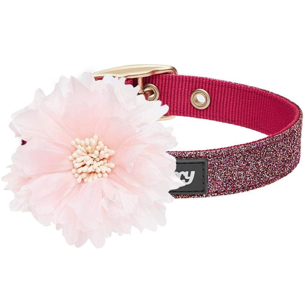 Blueberry Pet The Most Coveted Designer Mixed Metallic Thread Dog Collar in Dazzling Rose Pink with Metal Buckle, Neck 33cm-42cm, Adjustable Collars