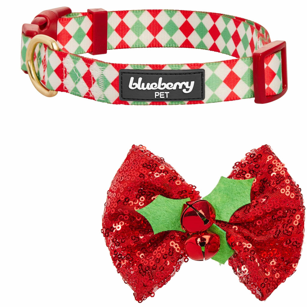 Christmas Dog Collar with Stunning Decor Blueberry Pet