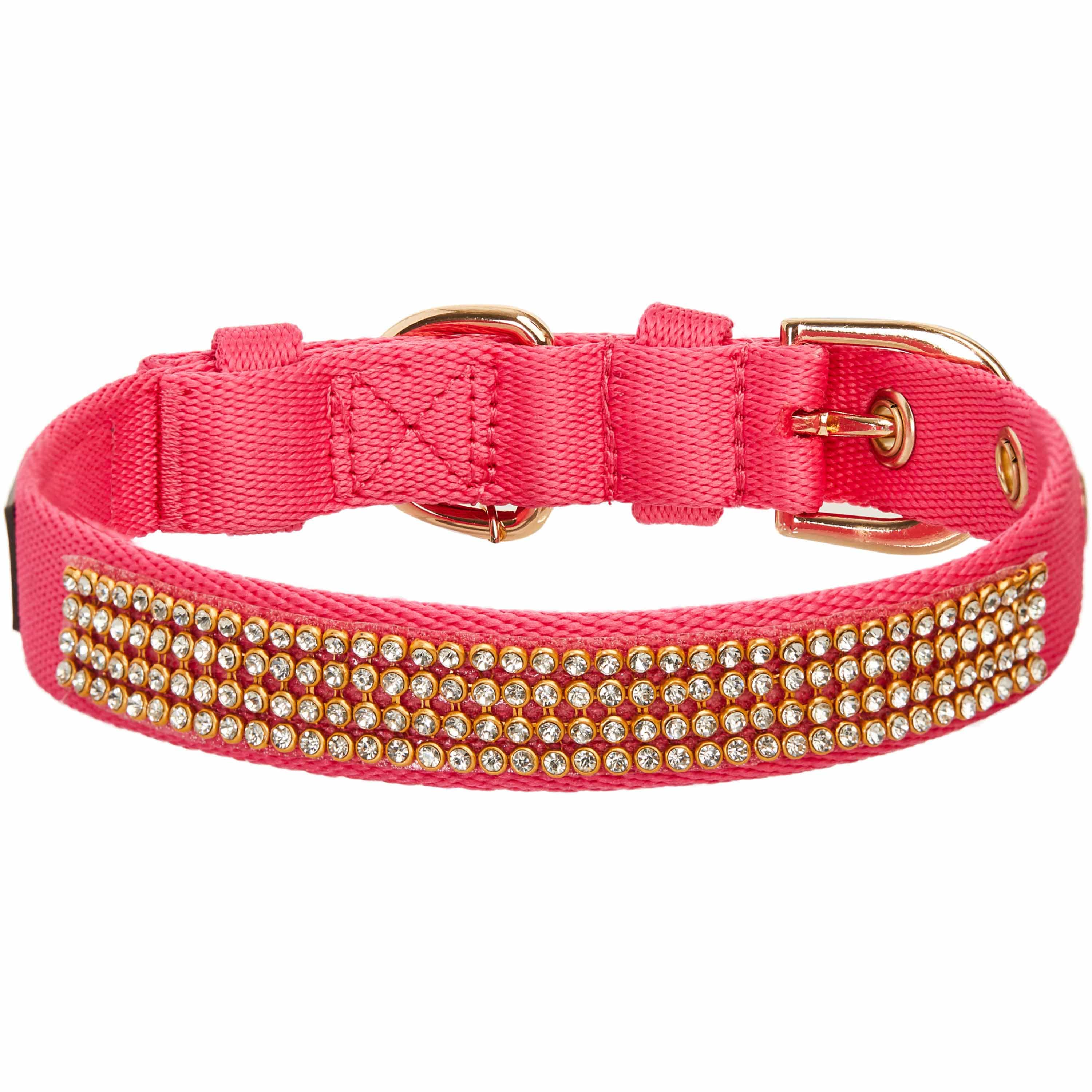 Pink Princess Crystal Jeweled Pet Collar